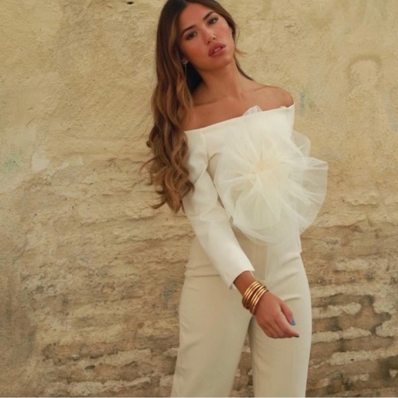 Zara Cropped Floral Tulle Cream Top NWT - Picture 3 of 12